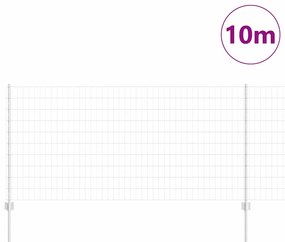 vidaXL Φράχτης με Στήλες. Ασημί 1 x 10 m Ατσάλι
