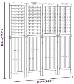 ΔΙΑΧΩΡΙΣΤΙΚΟ ΧΩΡΟΥ ΜΕ 4 ΠΑΝΕΛ 162X2X180 ΕΚ. ΜΑΣΙΦ ΞΥΛΟ ΑΚΑΚΙΑΣ 318549