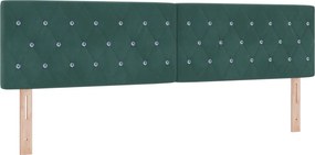 vidaXL Κρεβάτι Ottoman με στρώμα 2 pcs Σκούρο Πράσινο Βελούδο