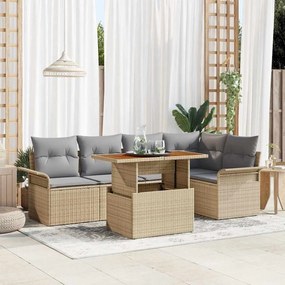 vidaXL Σετ Καναπέ Κήπου 6 pcs μπεζ και ανοιχτό γκρι 100 x 55 x 73 εκ