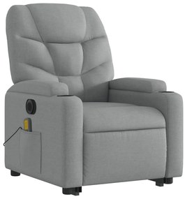 vidaXL Πολυθρόνα Μασάζ Ηλεκ. Ανακλινόμενη Ανύψωση Αν. Γκρι Υφασμάτινη