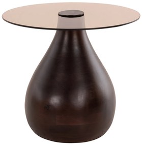 ΒΟΗΘΗΤΙΚΑ ΤΡΑΠΕΖΑΚΙΑ 2ΤΜΧ CHANG HM9668 ΞΥΛΟ MANGO-ΓΥΑΛΙ TOP Φ55x49,5Υ &amp; Φ40x36,5Υεκ.