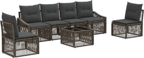 vidaXL Σετ Καναπέ Κήπου 7 pcs Γκρι συνθετικό ρατάν