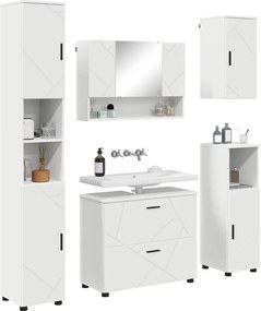 vidaXL Σετ Επίπλων Μπάνιου 5 τμχ. Λευκό 35 x 30 x 192 εκ