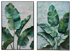 Πίνακας Home ESPRIT Αλουμίνιο Ξύλο MDF 80 x 3,5 x 120 cm (x2)