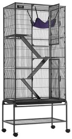 VEVOR 69&quot; Metal Small Animal Cage 4-Tier Rolling Ferret Cage with Tray 3 Ramps