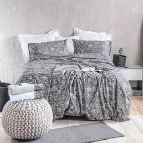 Πάπλωμα Ortensia (Σετ 3τμχ) Grey Ρυθμός Queen Size 220x240cm 100% Βαμβάκι