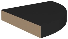 vidaXL Ράφι Τοίχου Γωνιακό Μαύρο 25 x 25 x 3,8 εκ. από MDF