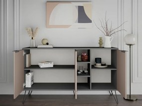 Ντουλάπι Ashburn 105, Ανοιχτό καφέ, Ανθρακί, 83x142cm, Αριθμός θυρών: 34cm, Πλαστικοποιημένη μοριοσανίδα | Epipla1.gr