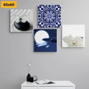 Σετ εικόνων Feng Shui σε λευκό & μπλε σχέδιο - 4x 40x40