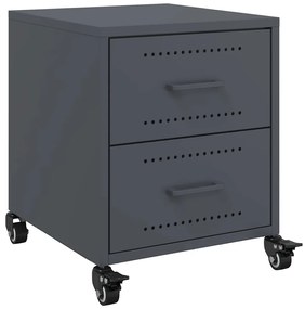 vidaXL Κομοδίνα 2 τεμ. Ανθρακί 36x39x43,5 εκ. από Χάλυβα