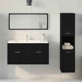 vidaXL Σετ Επίπλων Μπάνιου 3 pcs Μαύρη Οξυά Επεξεργασμένο ξύλο