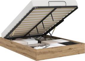 vidaXL Κρεβάτι Οθωμανικού Τύπου Τεχνίτικη Δρυς 150 x 200 cm