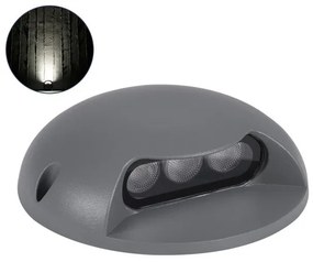 Επίτοιχο Σποτ Φωτιστικό Τοίχου LED 3W IP65 Φυσικό 4500K Ανθρακί-STEP-LUNA 90623 Globostar-90623-Ανθρακί 90623