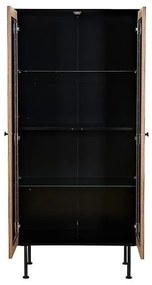 Βιτρίνα Riverton 490, Καφέ, Μαύρο, Με πόρτες, Ο αριθμός των θυρών: 2, 150x70x40cm | Epipla1.gr