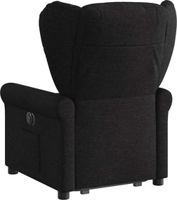 vidaXL Πολυθρόνα Ανακλινόμενη με Ανύψωση Μαύρη Υφασμάτινη