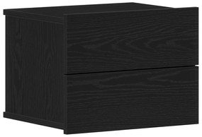 vidaXL Κομοδίνο Μαύρο Δρύς 40x30x30 εκ Επεξεργασμένο Ξύλο