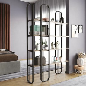 Βιβλιοθήκη Μαύρο SIERRA 124x26x182