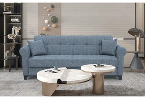 Καναπές/Κρεβάτι Azur Silver Grey Ύφασμα 3Θεσιος Με Αποθηκευτικό Χώρο 210x80x75Cm Κρεβ.180x100 Cm