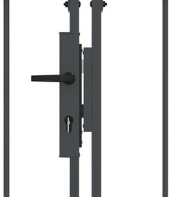 vidaXL Πύλη Κήπου με Καμπύλη Κορυφή Assen Γκρι 400 x 125 cm Ατσάλι