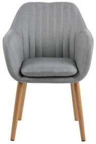 Καρέκλα Oakland 338, Ανοιχτό γκρι, 83x57x61cm, 8 kg, Ταπισερί, Ξύλινα, Μπράτσα | Epipla1.gr
