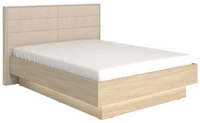 Επενδυμένο Κρεβάτι ARBELA Διπλό MD Light Port Oak με Μπέζ Ύφασμα 160x200εκ. 178x213x115 εκ.