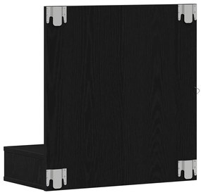vidaXL Ντουλάπα Καθρέφτη με ράφι Μαύρη δρυς 62 x 31.5 x 62 εκ.