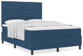 vidaXL Κρεβάτι με Ελατήρια Μπλε 160x200 εκ Ύφασμα