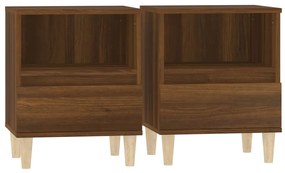 vidaXL Κομοδίνα 2 τεμ. Καφέ Δρυς 40 x 35 x 50 εκ.