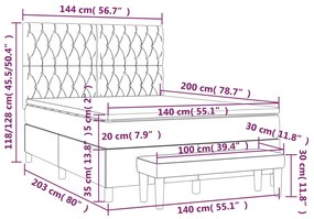 ΚΡΕΒΑΤΙ BOXSPRING ΜΕ ΣΤΡΩΜΑ ΜΠΛΕ 140X200 ΕΚ. ΥΦΑΣΜΑΤΙΝΟ 3137403