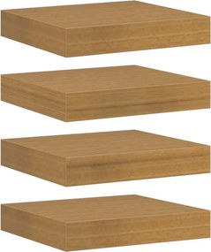 VidaXL Ράφι Τοίχου 4 τμχ. Μπεζ 23 x 23,5 x 3,8 cm Επεξεργασμένο Ξύλο