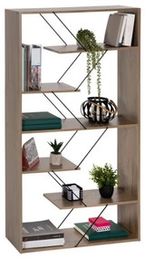 ΒΙΒΛΙΟΘΗΚΗ TARS HM2240.13 OLIVE GREY ΜΕΛΑΜΙΝΗ-ΜΑΥΡΕΣ ΜΕΤΑΛΛΙΚΕΣ ΒΕΡΓΕΣ 84x24x157Yεκ.