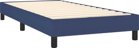 vidaXL Κρεβάτι Boxspring με Στρώμα Μπλε 90x200 εκ.Υφασμάτινο