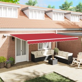 vidaXL Ανασυρόμενη τέντα with Κόκκινο 500 x 300 εκ Κόκκινο