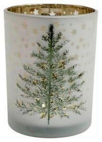 Κηροπήγιο Χριστουγεννιάτικο 014.XMSG0349 Xmas Tree 10x12,5cm Green-White