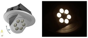Χωνευτό Σποτ Οροφής-Τοίχου Κινητό LED 3W Ασημί 21-76318600 Lumen-21-76318600-Ασημί 21-76318600
