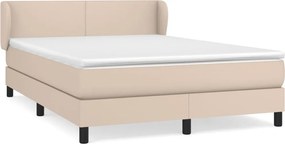vidaXL Κρεβάτι Boxspring με Στρώμα Καπουτσίνο 140x190εκ.από Συνθ.Δέρμα
