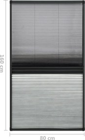 vidaXL Σήτα Παραθύρου Πλισέ με Σκίαστρο 80 x 160 εκ. Αλουμινίου