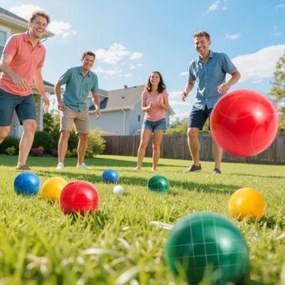 VEVOR Bocce Ball Set Bocce Ball Game Set 107 mm 8 Resin Balls 4 Colors for Beach