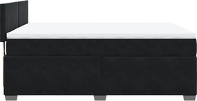 vidaXL Κρεβάτι Boxspring με Στρώμα Μαύρο 140x200 εκ. Βελούδινο