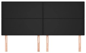 vidaXL Κεφαλάρια Κρεβατιού 4 τεμ. Μαύρο 100x5x78/88 εκ.Συνθετικό Δέρμα