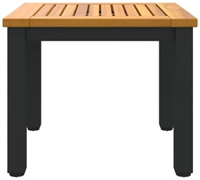 vidaXL Υπαίθρια Τραπέζια Φυσικό και μαύρο 45 x 45 x 38 εκ.