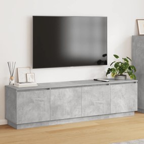 vidaXL Ντουλάπι τηλεόρασης  με LED τσιμεντένιο γκρι 180x38x49 εκ. από επεξεργασμένο ξύλο