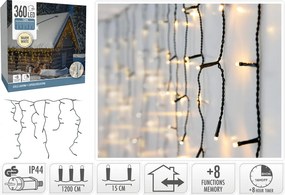 ΣΥΡΜΆΤΙΝΑ &amp; PVC ΛΑΜΠΆΚΙΑ LED ICICLE LIGHTS 360LED WW