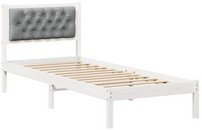 vidaXL Σκελετός Κρεβατιού με κεφαλάρι Ανοιχτό γκρι 90 x 200 cm