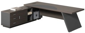 MASTER Γραφείο Αριστερή Γωνία, Απόχρωση Grey Walnut 160x80x75/160x40x62 cm