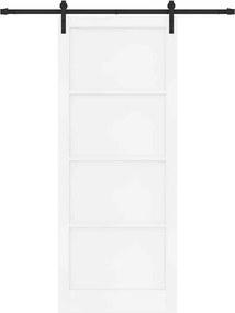 vidaXL Συρόμενη Πόρτα Λευκό και Μαύρο 93 x 232 εκ.