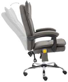 vidaXL Πολυθρόνα Γραφείου Μασάζ Γκρι Υφασμάτινη