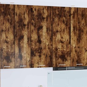vidaXL Κρεμαστό ντουλάπι με ράφι Riga Καπνιστό Δρύς 40 x 31 x 100 εκ.