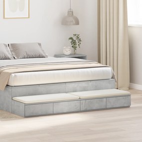 vidaXL Συρτάρια κρεβατιού σε Γκρι Σκυρόδεμα - 135x36,5x16,5 εκ. από τεχνητό ξύλο